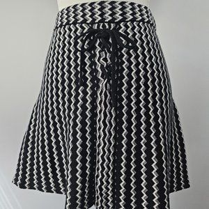 CANDIES - black - SKIRT - white - ZIG ZAG pattern - LACED TIE